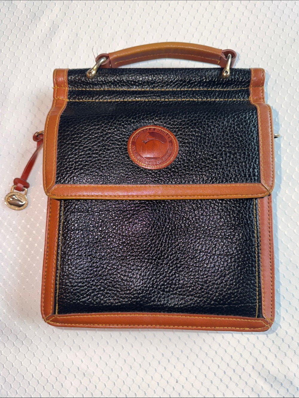 Dooney & Bourke Black and Brown Leather Messenger Bag